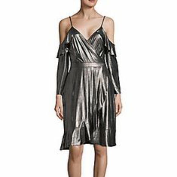 NEW-Collective Concepts Metallic Bronze Midi Dress - Picture 1 of 7